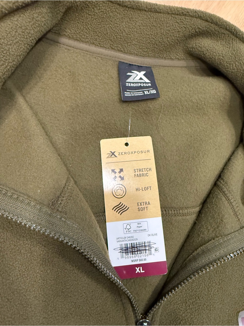ZeroXposur Olive Green Full-Zip Fleece Jacket - Picture 2 of 5